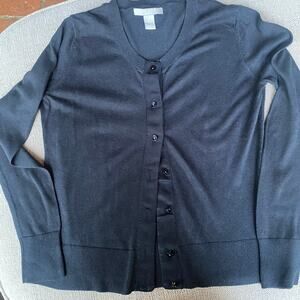 Banana Republic Black Cardigan XSmall Cotton Blend Lightweight Warm Timeless